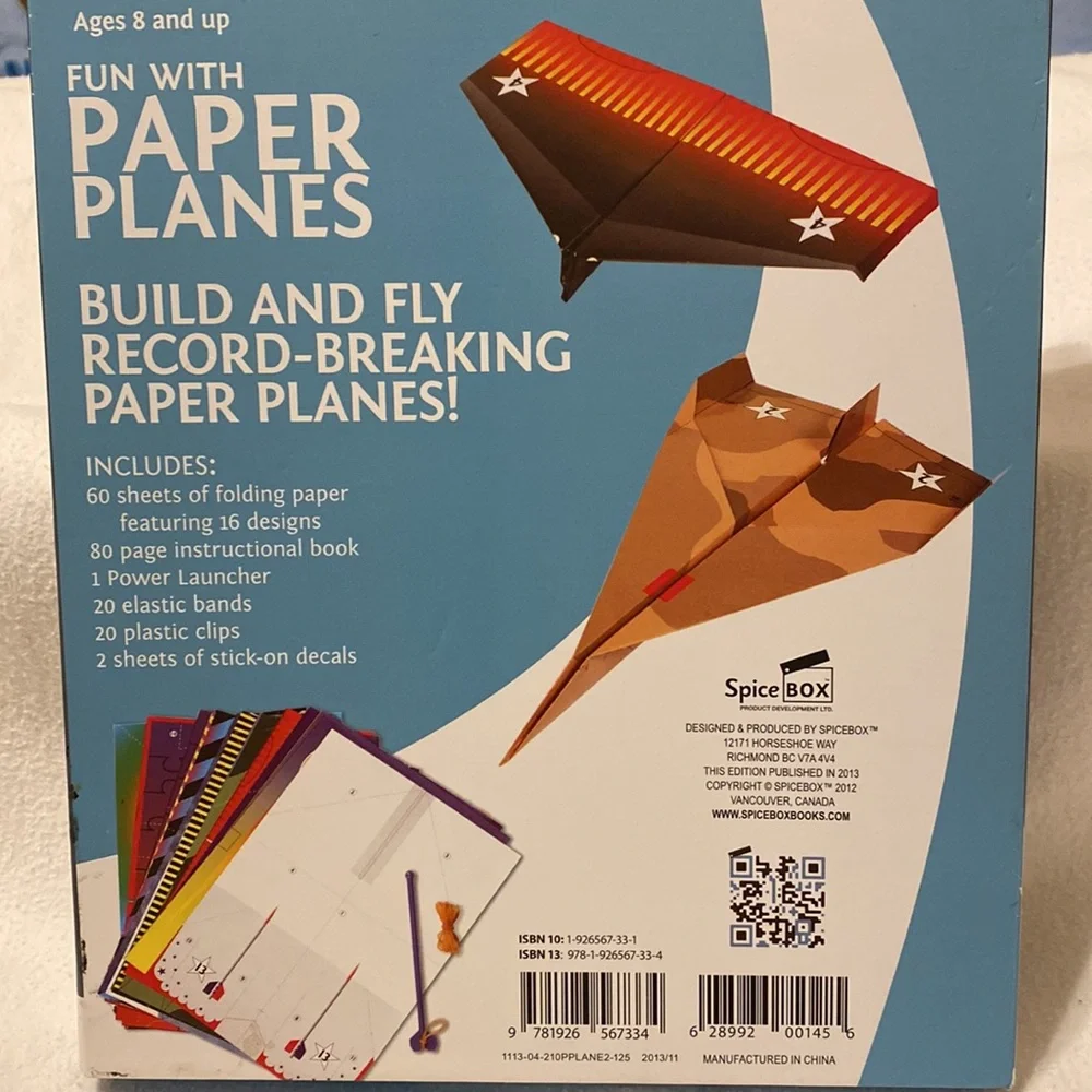 Fun with paper planes kit origami airplanes 40 sheets by Spice box